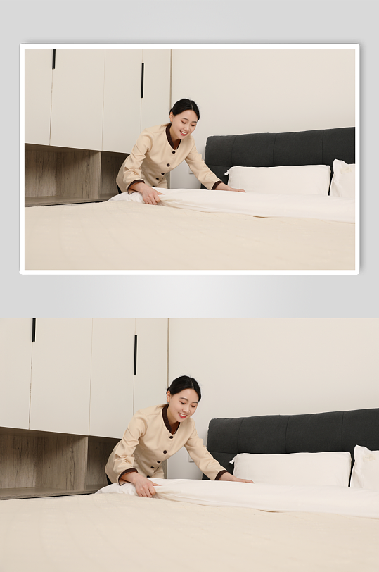 酒店清洁工家政保洁清洁服务摄影图片