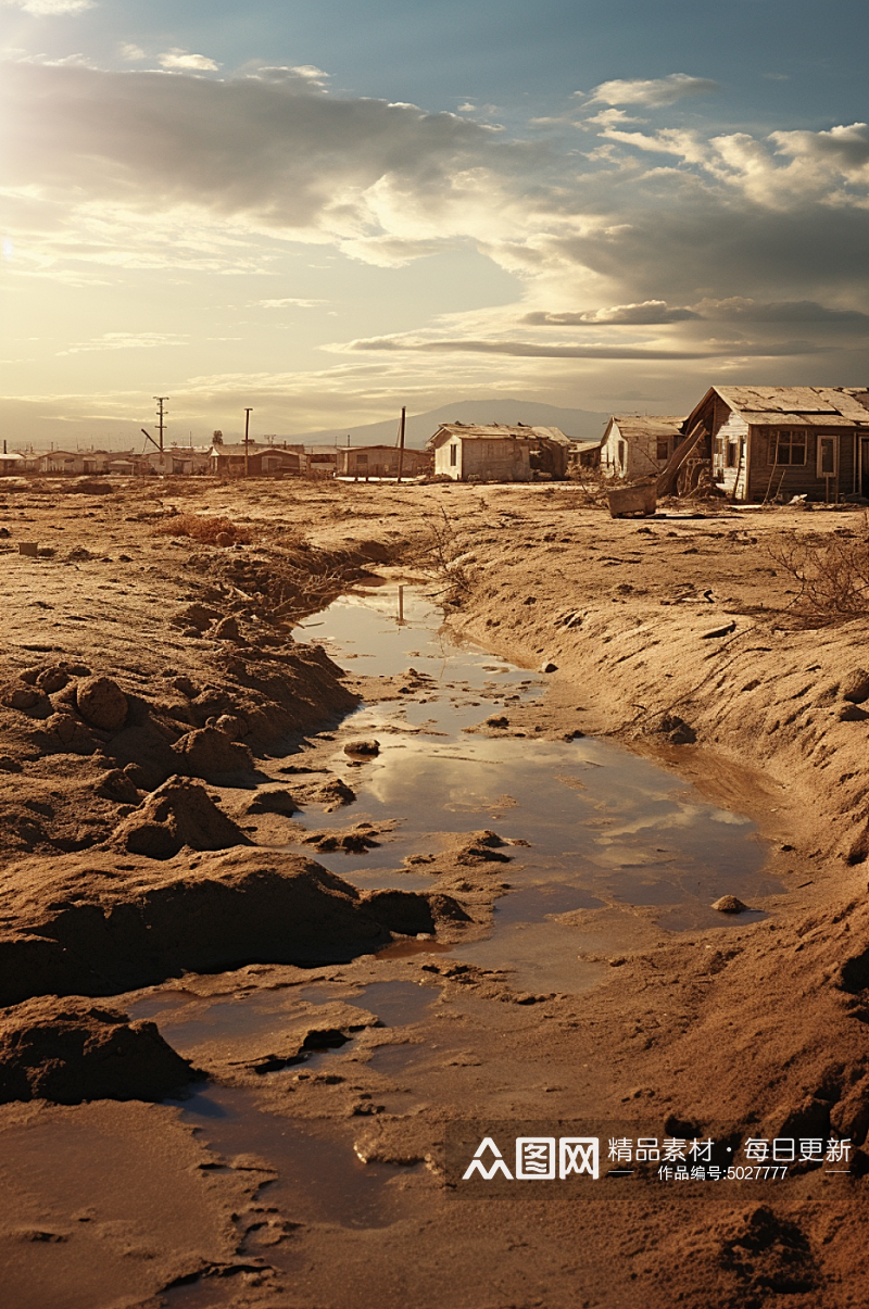 AI数字艺术自然灾害干旱摄影图片素材