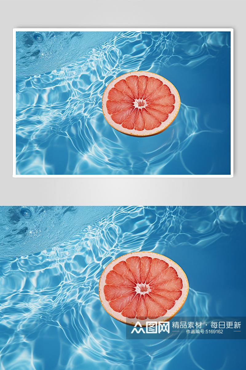 AI数字艺术夏日柑橘水果浮水摄影图片素材