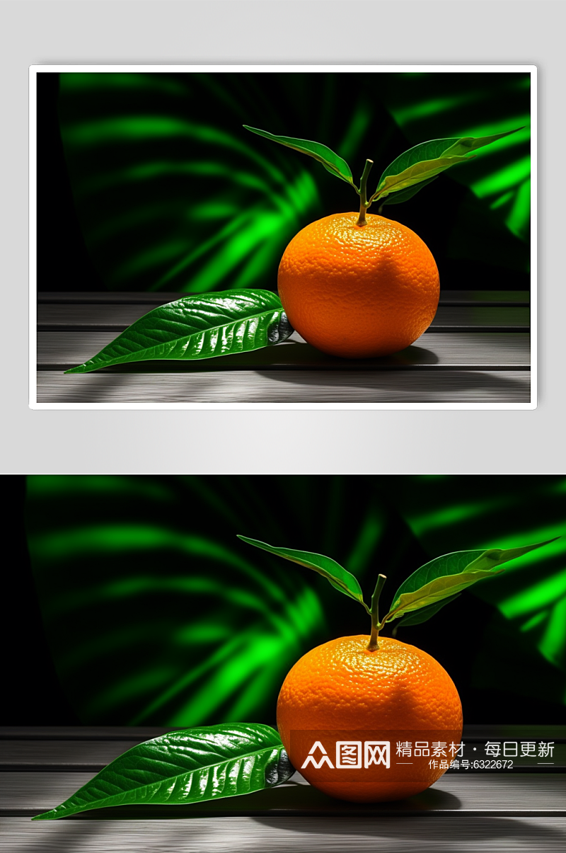 AI数字艺术柑子橘子水果摄影图素材