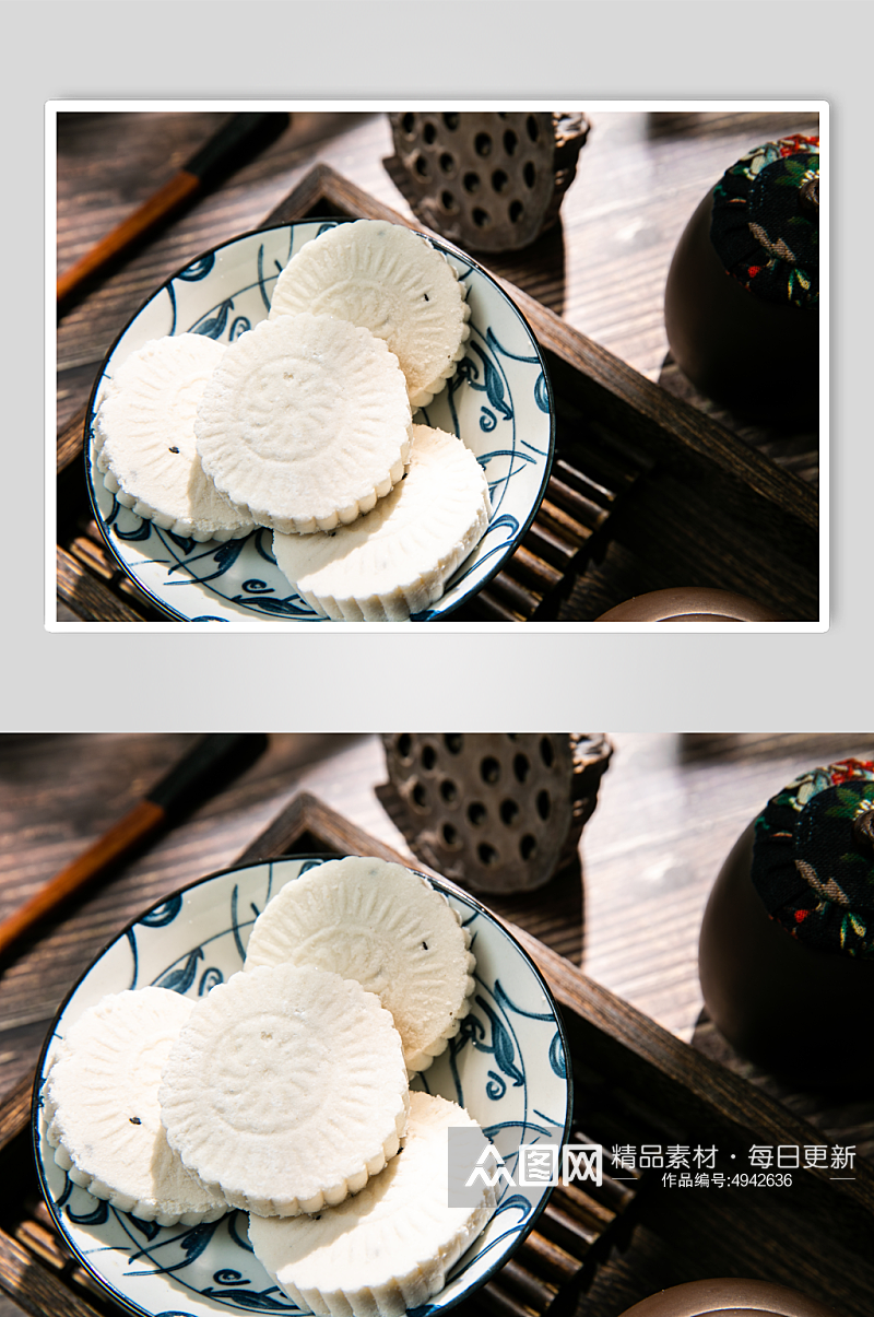 白米糕糕点甜品食物摄影图片素材