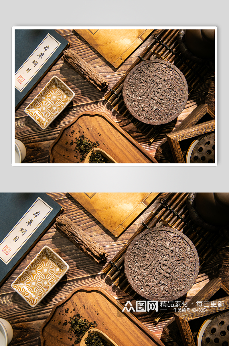 中式糕点摆放布景物品摄影图片素材