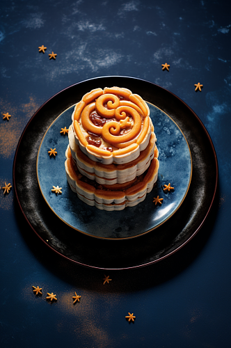 AI数字艺术春节中式糕点美食摄影图