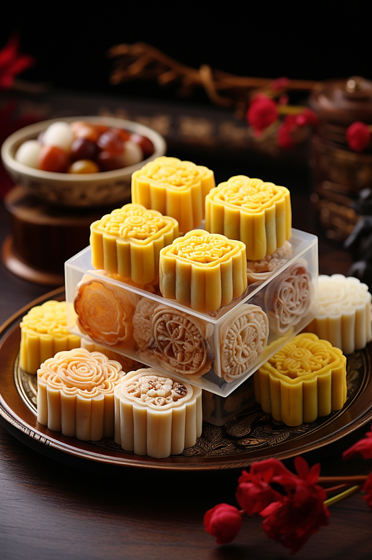 AI数字艺术春节中式糕点美食摄影图