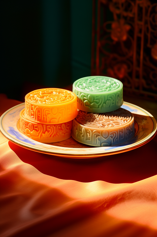AI数字艺术春节中式糕点美食摄影图