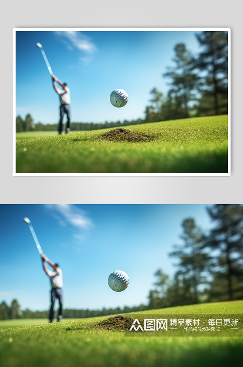 AI数字艺术打高尔夫球人物摄影图素材