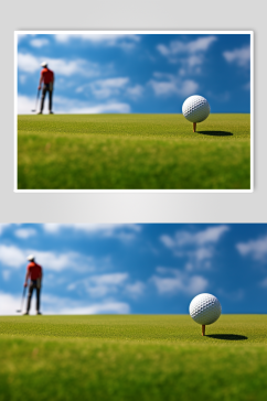AI数字艺术打高尔夫球人物摄影图