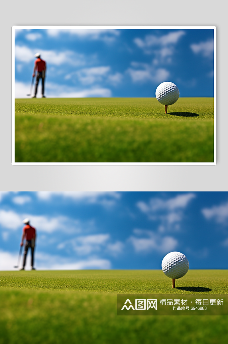 AI数字艺术打高尔夫球人物摄影图素材