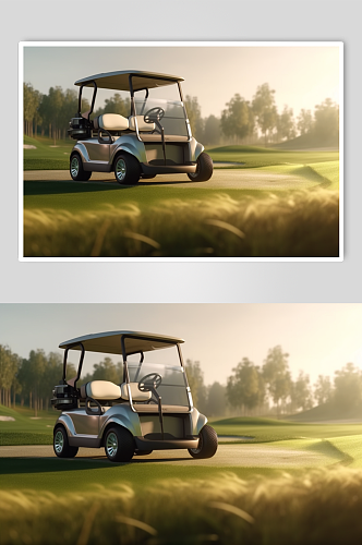 AI数字艺术高尔夫球车摄影图片