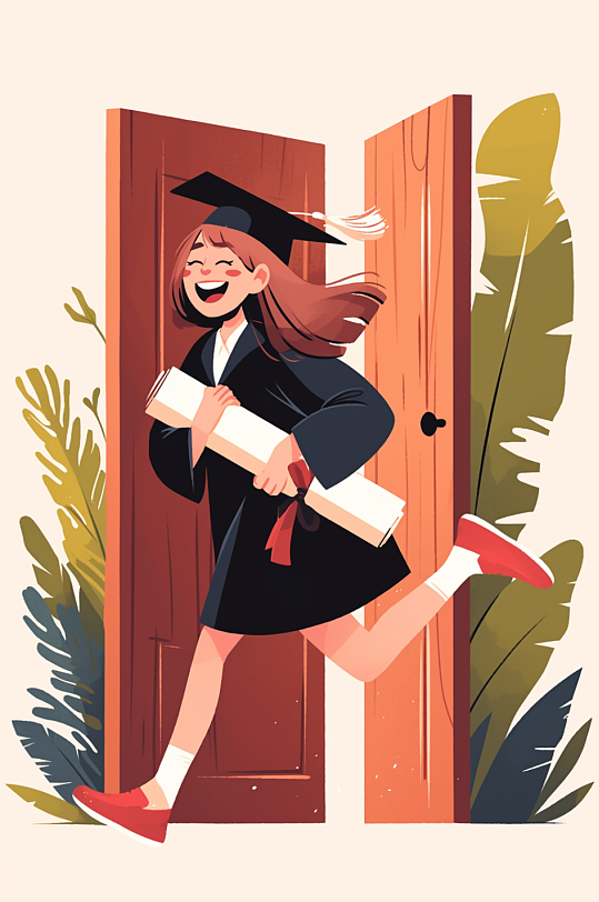 AI数字艺术毕业季高考冲刺插画-众图网