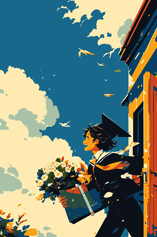 AI数字艺术毕业季高考冲刺插画-众图网