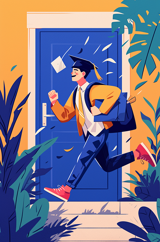 AI数字艺术毕业季高考冲刺插画-众图网