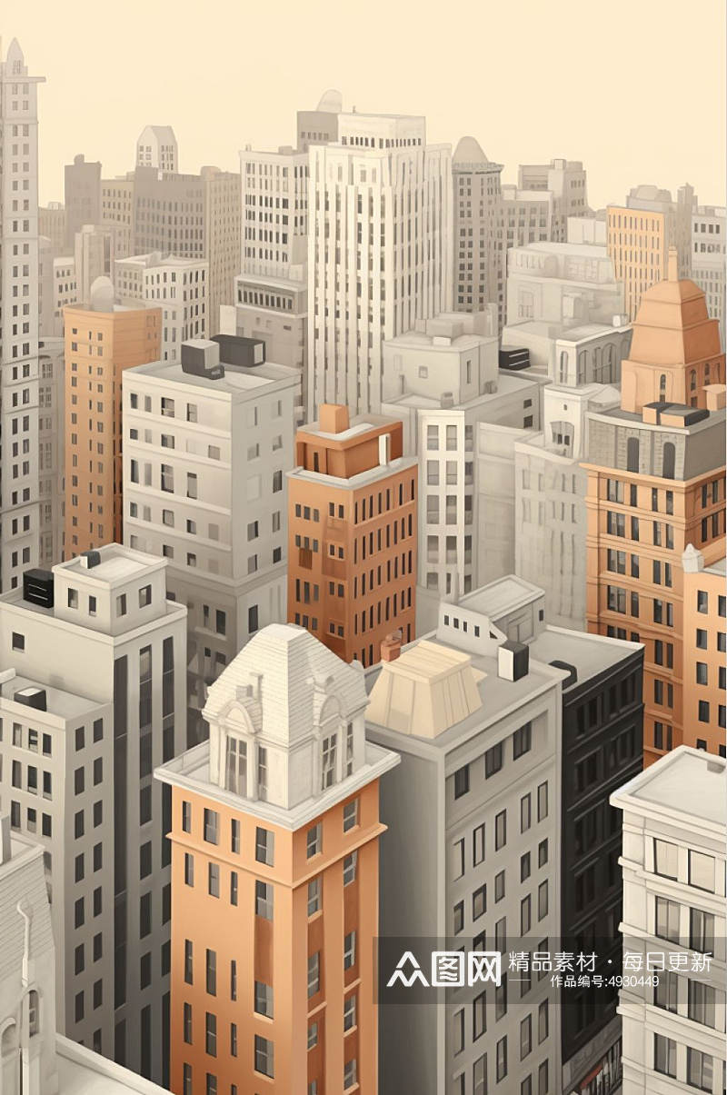AI数字艺术城市建筑房地产高楼大厦模型素材