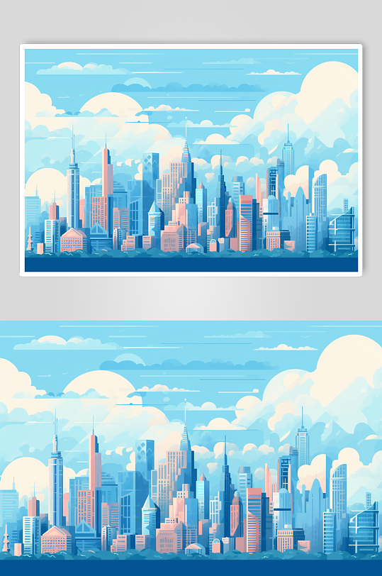 AI数字艺术城市建筑房地产高楼大厦模型-众图网