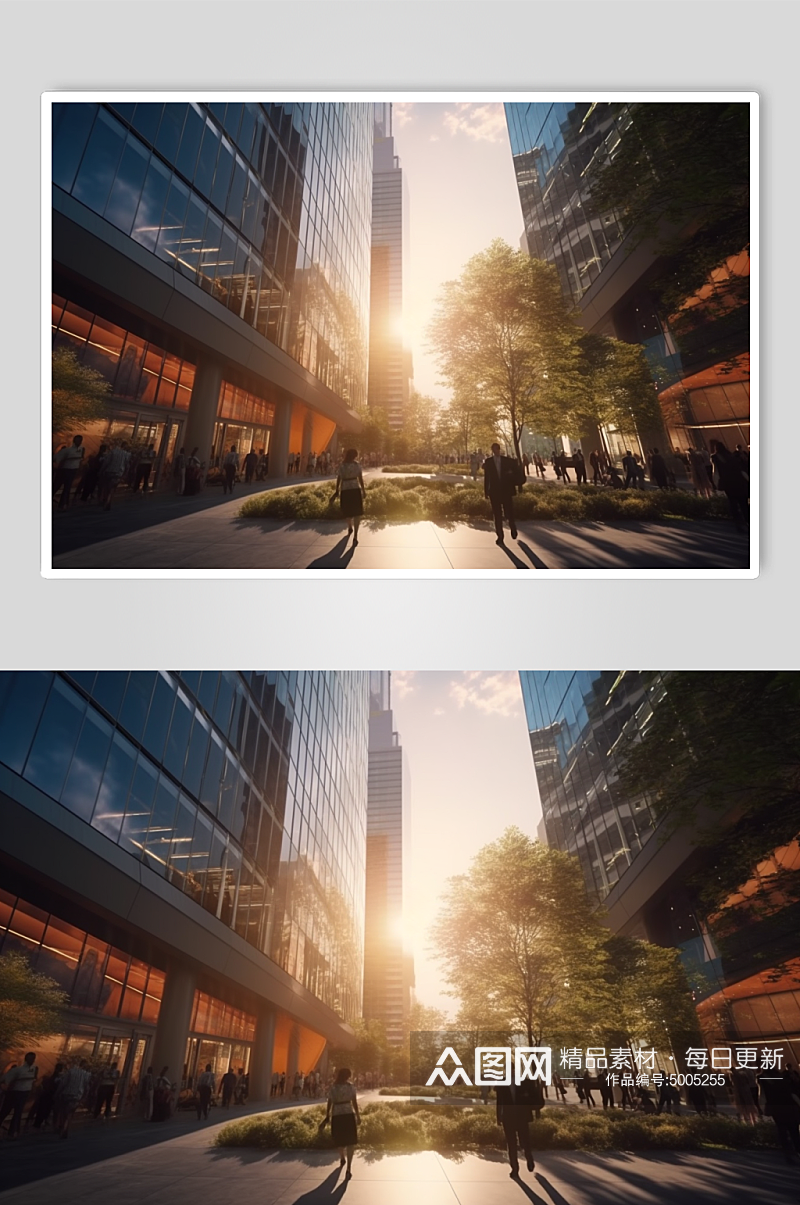 AI数字艺术高楼大厦企业人物摄影图素材
