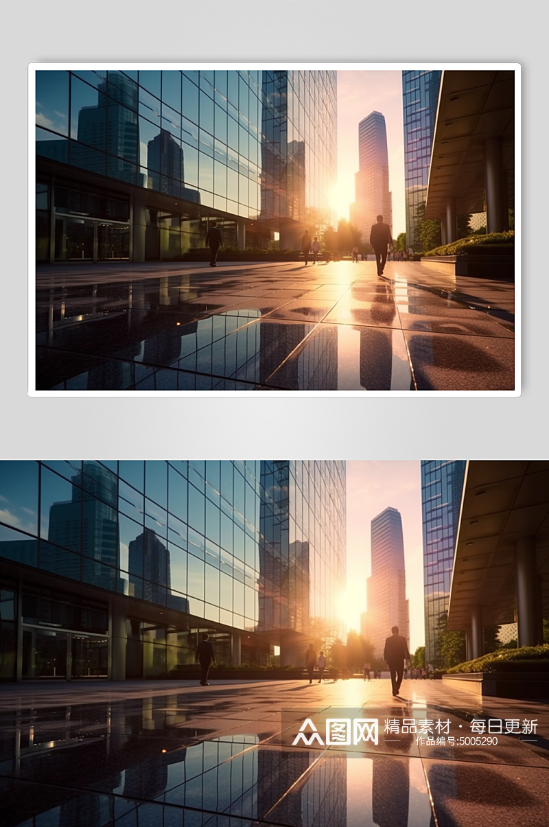 AI数字艺术高楼大厦企业人物摄影图素材