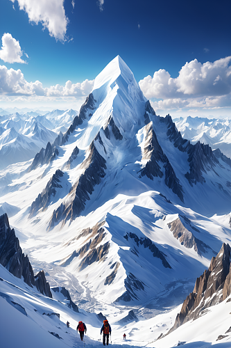 AI数字艺术高原雪山风景摄影图