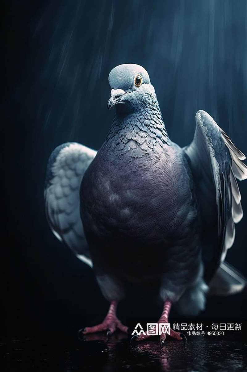AI数字艺术简约萌趣鸽子动物摄影图片素材