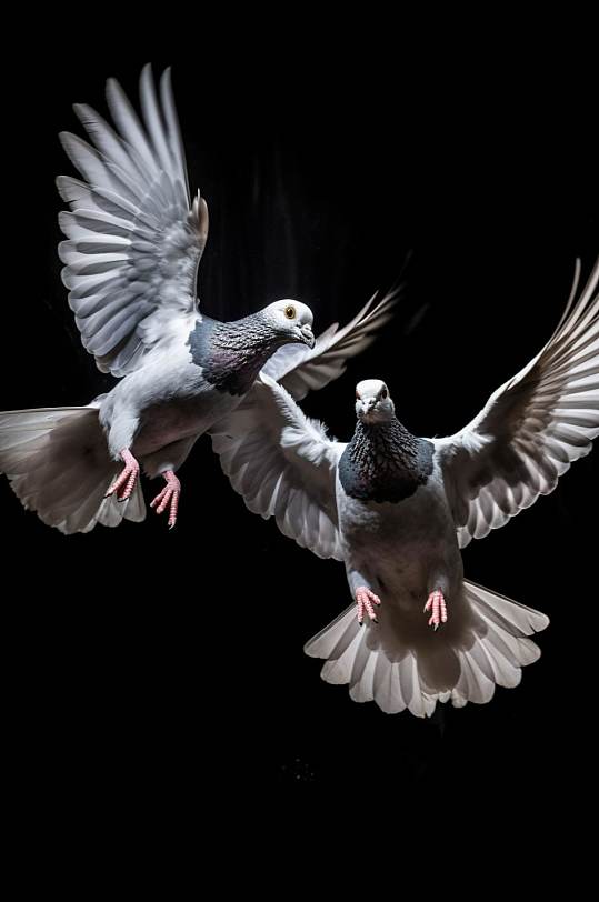 AI数字艺术简约萌趣鸽子动物摄影图片