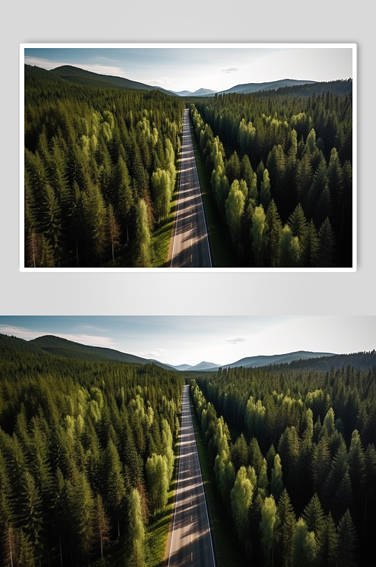 AI数字艺术高清公路摄影图片