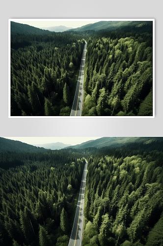AI数字艺术高清公路摄影图片