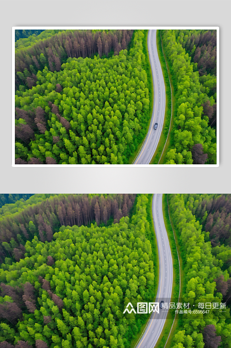 AI数字艺术天气晴朗公路摄影图素材