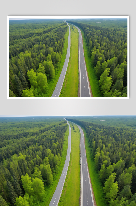 AI数字艺术天气晴朗公路摄影图