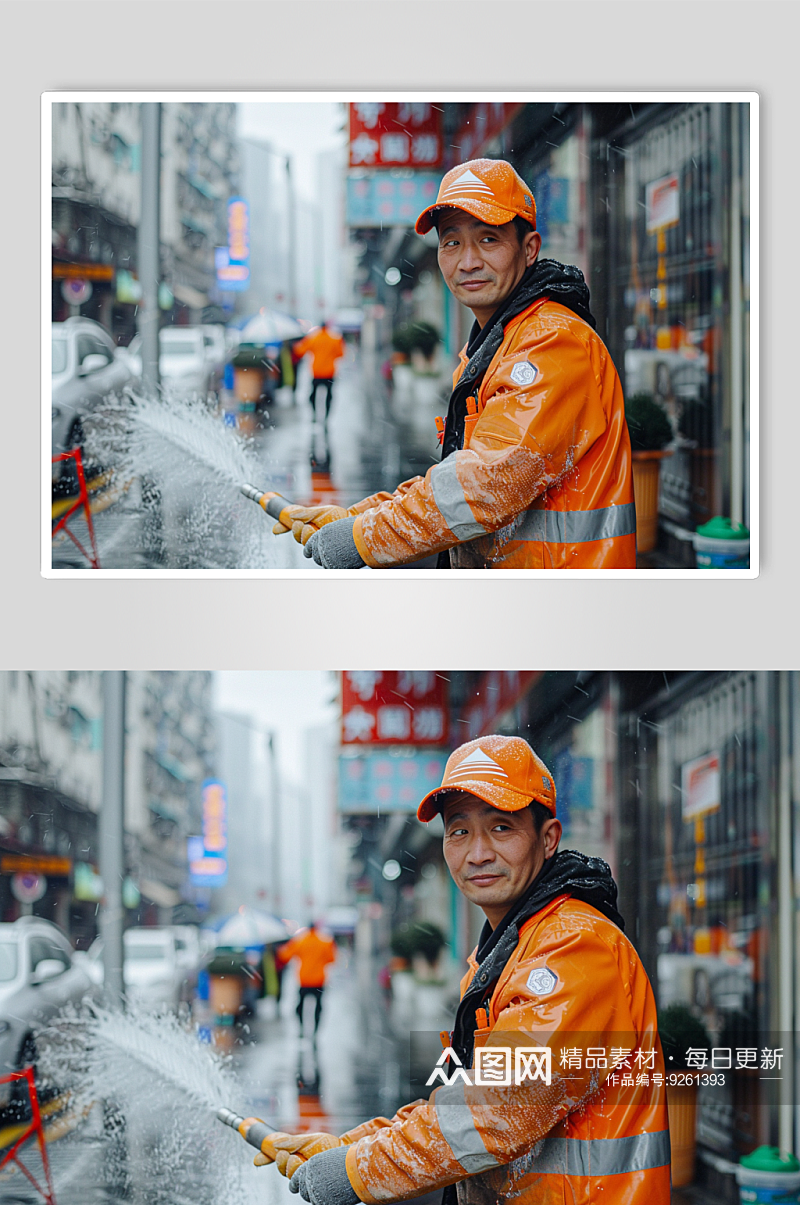 AI数字艺术劳动节清洁工人物摄影图素材