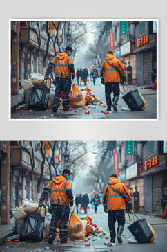AI数字艺术劳动节清洁工人物摄影图