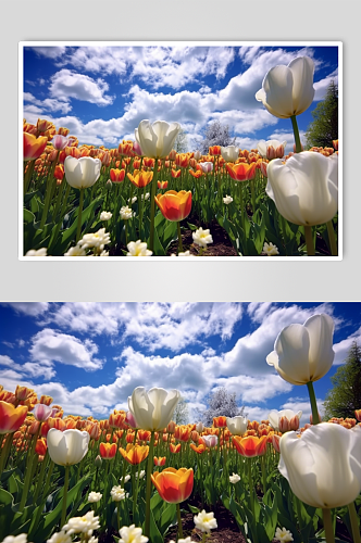 AI数字艺术郁金香花园花丛公园摄影图片