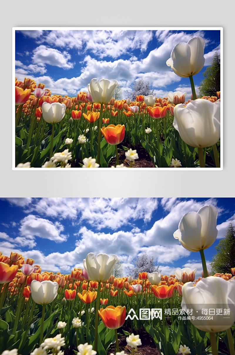 AI数字艺术郁金香花园花丛公园摄影图片素材