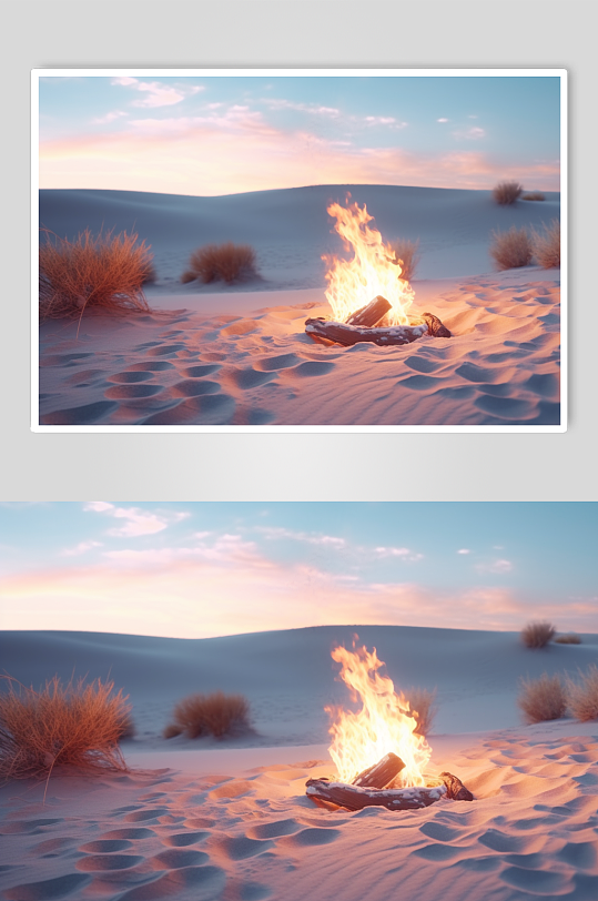 AI数字艺术创意高清篝火晚会摄影图片