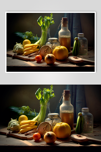 AI数字艺术新鲜瓜果蔬菜摄影图片