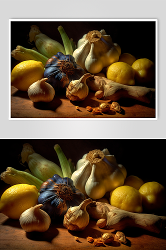 AI数字艺术新鲜瓜果蔬菜摄影图片