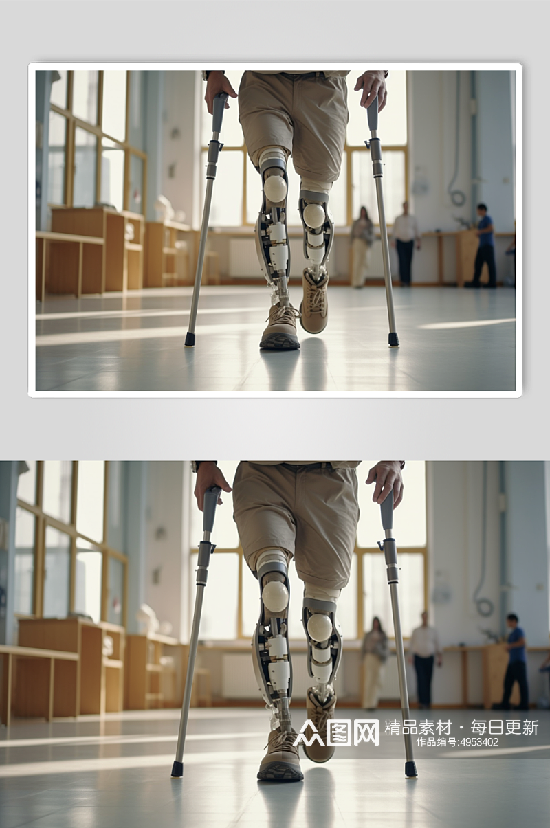 AI数字艺术高清残疾人拐杖医疗仪器摄影图片素材