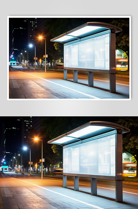 AI数字艺术地铁公交站广告牌展板模型
