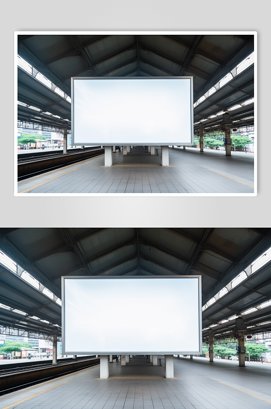 AI数字艺术地铁公交站广告牌展板模型