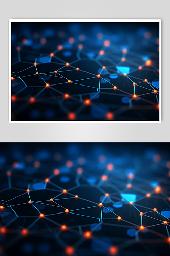 AI数字艺术科技风幻灯片光影几何背景图
