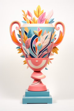 AI数字艺术彩色获奖冠军奖杯奖励装饰插画