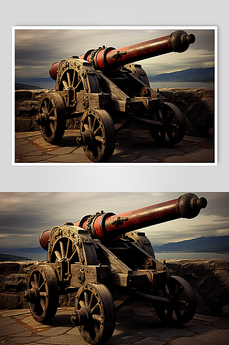 AI数字艺术古代火炮火药摄影图片