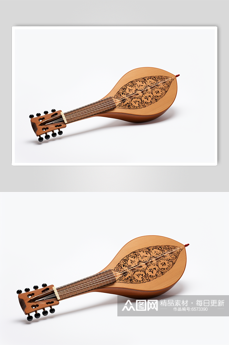 AI数字艺术古典乐器琵琶摄影图素材