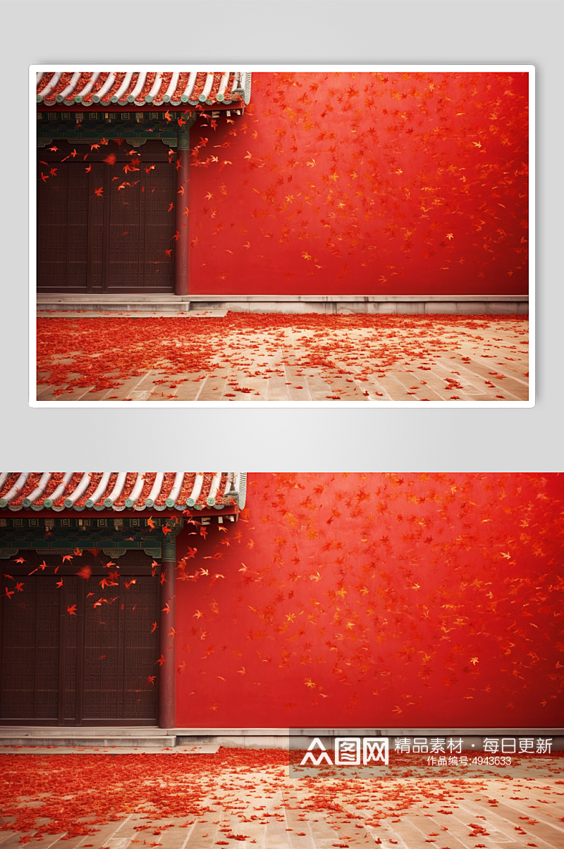 AI数字艺术北京故宫红墙摄影图片素材