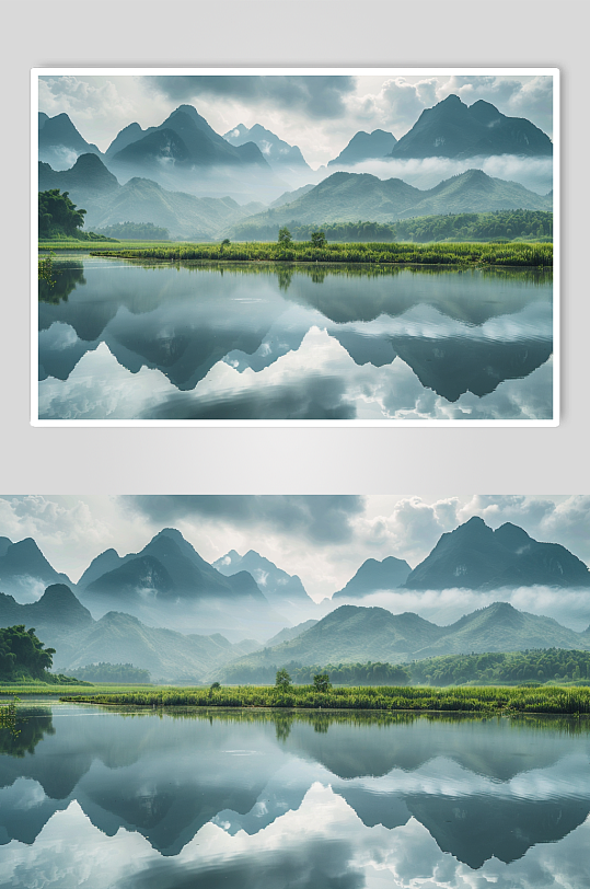 AI数字艺术桂林山水图片
