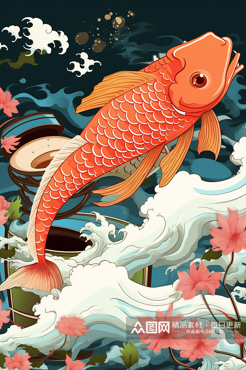 AI数字艺术中国风国潮酸菜鱼元素插画素材