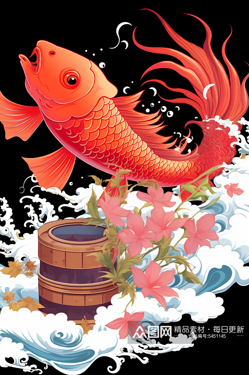 AI数字艺术中国风国潮酸菜鱼元素插画素材