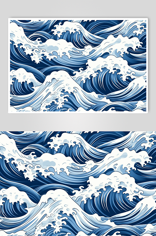 AI數(shù)字藝術(shù)國(guó)風(fēng)線條紋理波浪水紋花紋元素