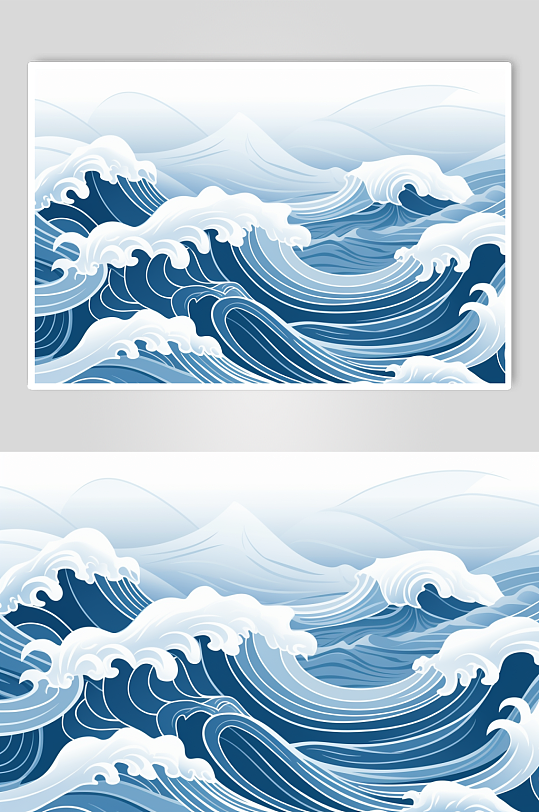 AI數(shù)字藝術(shù)國風(fēng)線條紋理波浪水紋花紋元素