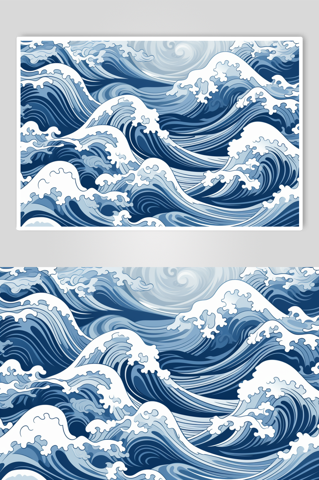 AI数字艺术国风线条纹理波浪水纹花纹元素素材