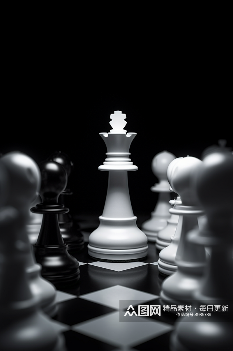 AI数字艺术国际象棋企业文化精神摄影图片素材