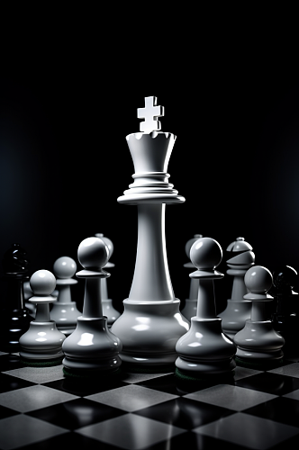 AI数字艺术国际象棋企业文化精神摄影图片